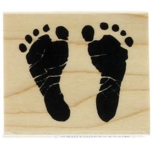 Recollections Stamp Baby Feet 1.75” Wood